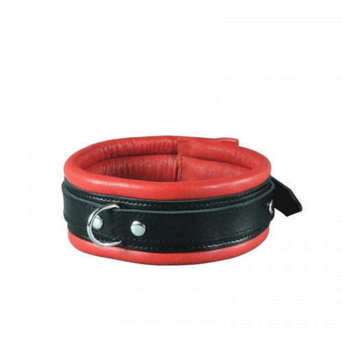 Kiotos Padded Leather Collar Red/Black