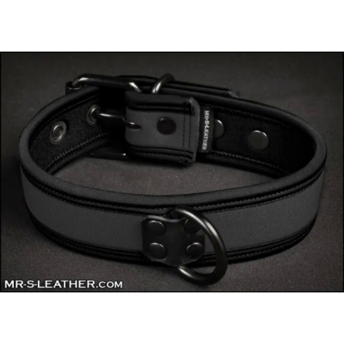 Mr S Leather Neo Bold Color Puppy Collar Grey S/L