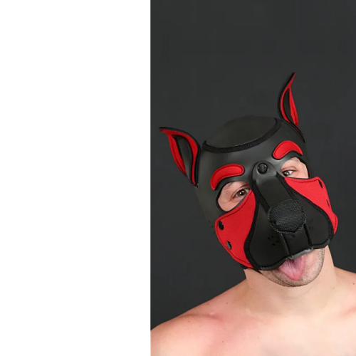Mr. S Leather Neoprene Frisky Pup Hood - Red